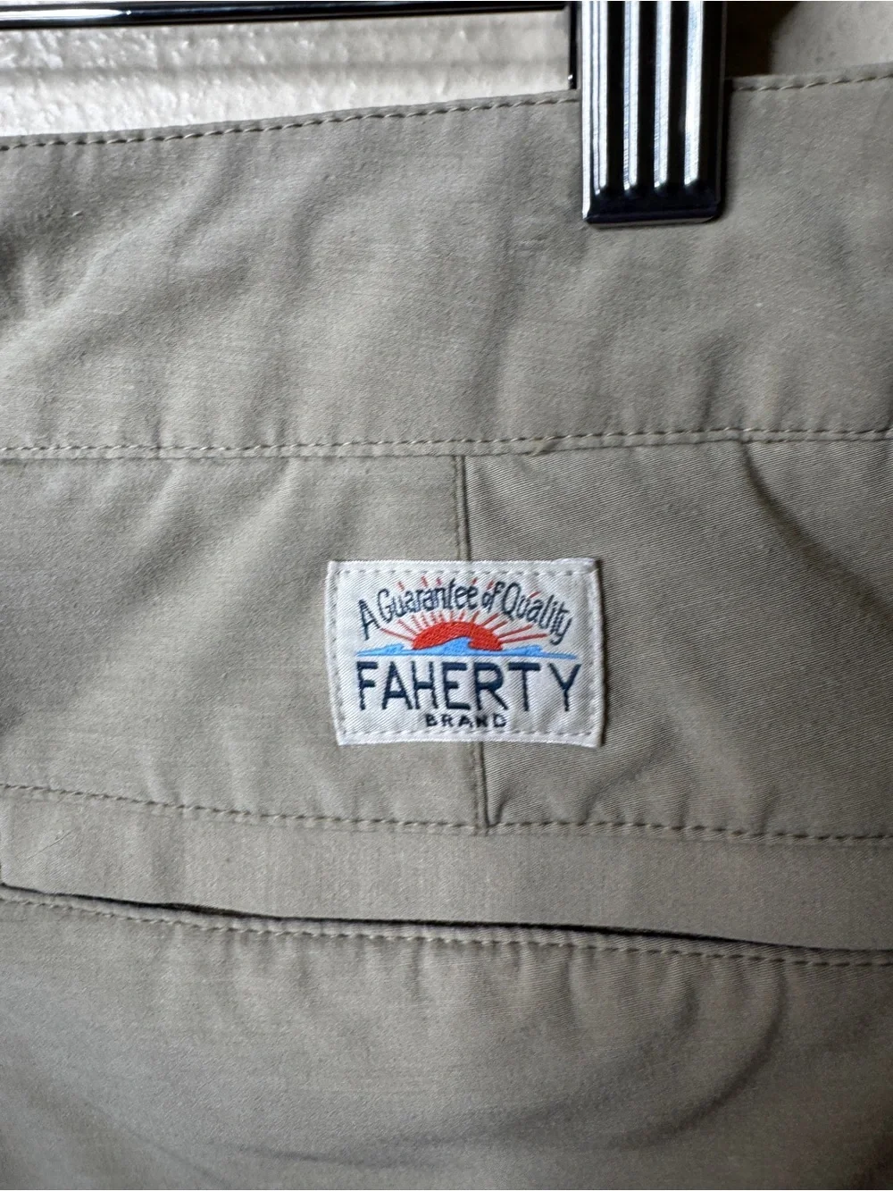 Faherty Mens Size 38 All Day Shorts Khaki Stretch Drawstring Cotton 7